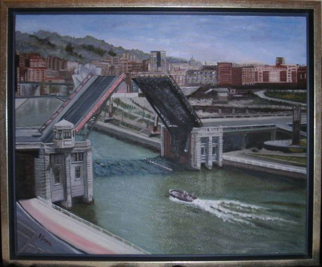 puente de Deusto Oil Canvas Landscaping