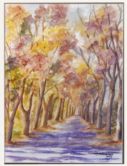 Camino arbolado Watercolour Paper Landscaping