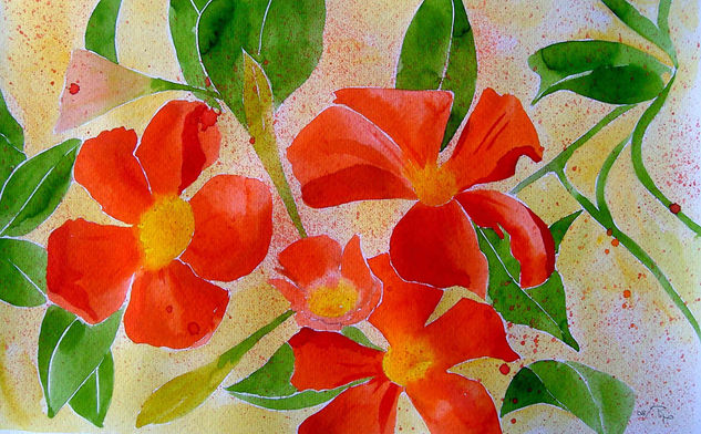 pervenches Watercolour Paper Floral Painting