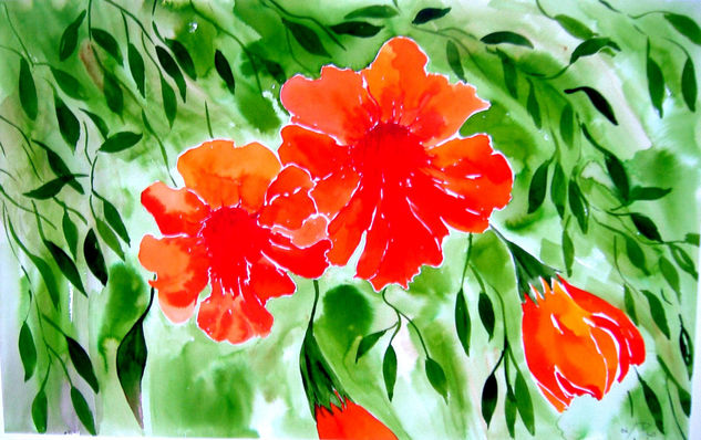 flores colgantes Watercolour Paper Floral Painting