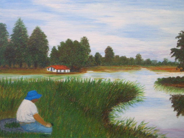 Pensando en el Catatumbo Oil Canvas Landscaping