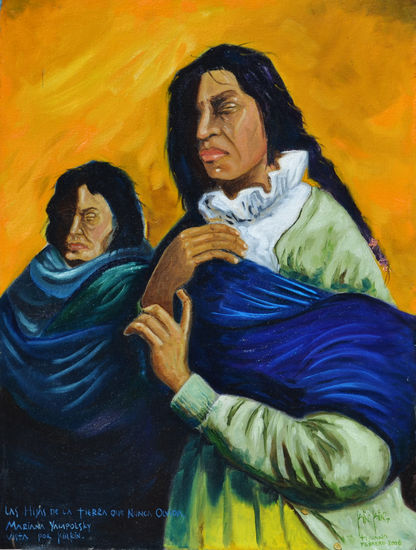 Las Hijas de la Tierra que Nunca Olvida. Oil Canvas Portrait