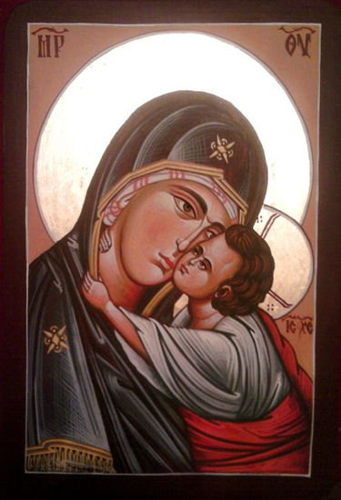 MotheMother of God-Madonna with Christ 36 x 24 cm egg tempera on wood 