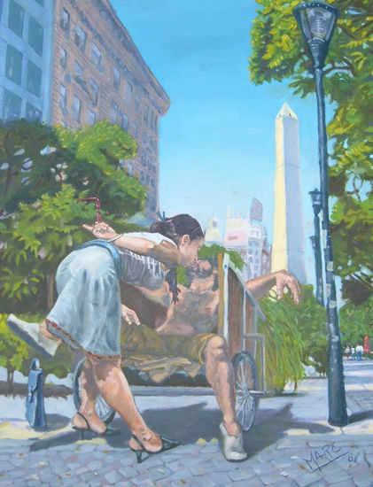 diagonal norte Oil Canvas Figure Painting