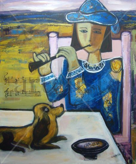 Maestro y discípulo Oil Canvas Figure Painting