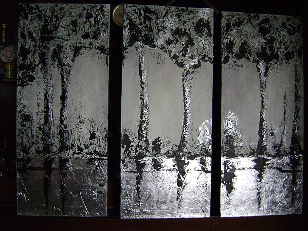 Reflejos Plata Media Mixta Lienzo Paisaje