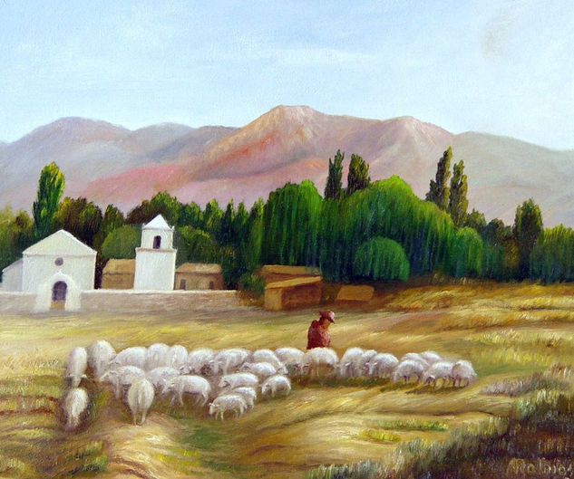 Pastora de Uquía Óleo Lienzo Paisaje