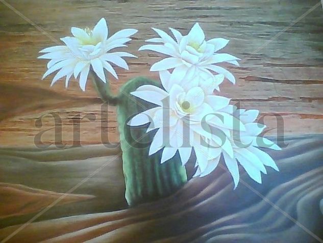 cactus Oil Panel Floral Painting