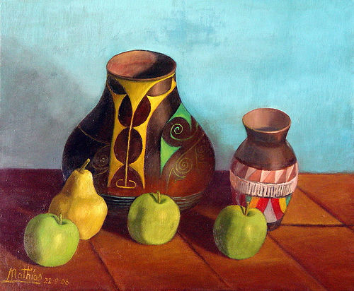 Vasijas Incaicas Oil Canvas Still Life Paintings