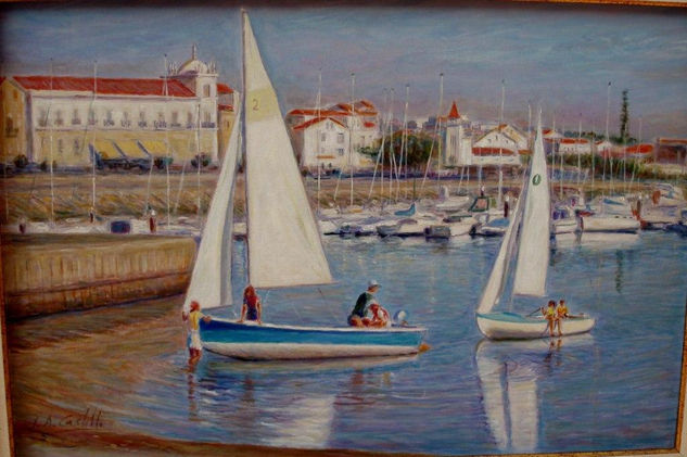 "Puerto de Figueira da foz" Óleo Lienzo Marina