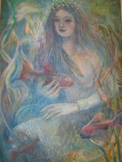 doncella del mar Pastel Canvas Figure Painting