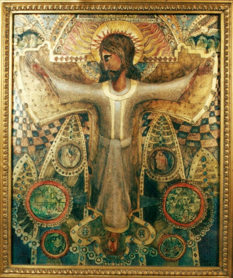 cristo en oro Óleo Tabla Figura