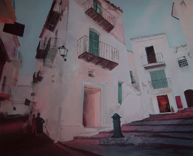 calle de la virgen Oil Canvas Landscaping