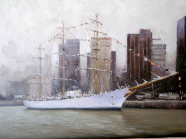 Puerto Madero Oil Canvas Marine Painting