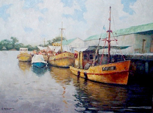 Puerto de Frutos Óleo Lienzo Marina