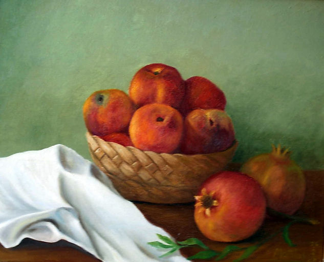 Duraznos rojos Oil Canvas Still Life Paintings