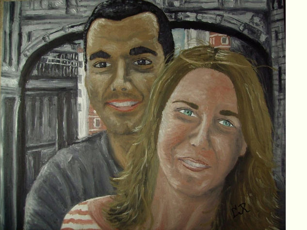 Amigos Oil Panel Portrait