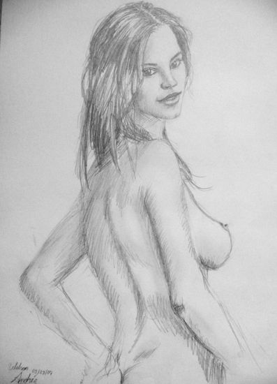 mujer Pencil (Black) Paper Nude Paintings