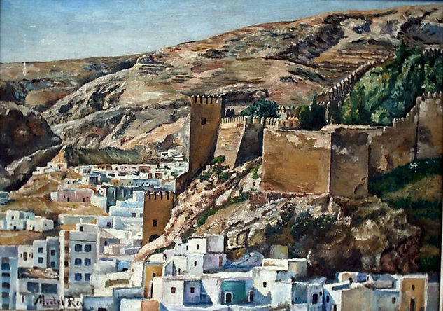 La Alcazaba y La Chanca (Almería) Óleo Lienzo Paisaje