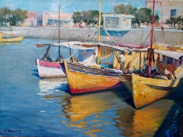 Puerto de Tigre Oil Canvas Marine Painting