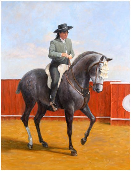 malagueña a caballo Oil Canvas Landscaping