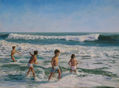 Los cuatro y el mar.