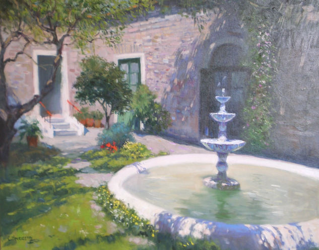 Patio (Colonia del Sacramento-Uruguay) Oil Canvas Landscaping