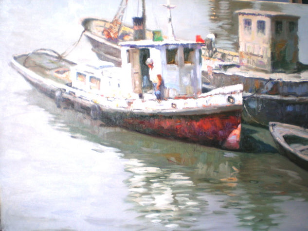 Remolcador 2 Oil Canvas Marine Painting