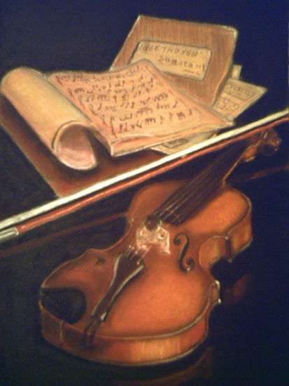 Violín Pastel Papel Otros