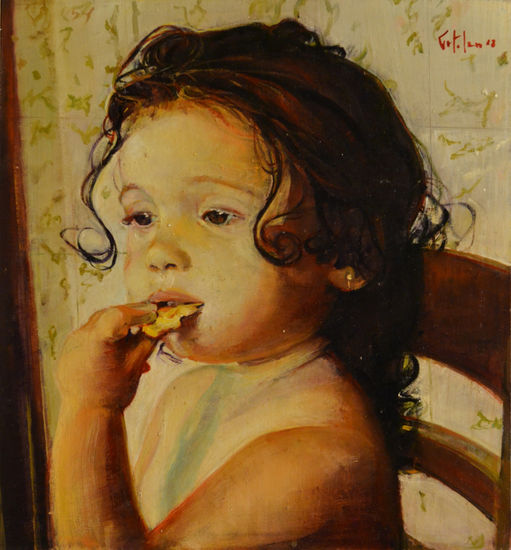 Galletita Óleo Tabla Retrato