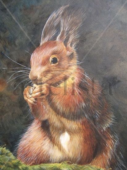 Ardilla roja Oil Canvas Animals