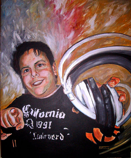 RETRATO DJ ZEROLIMIT Acrílico Lienzo Retrato