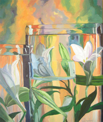 Flores en agua Acrylic Canvas Others