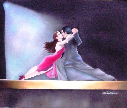 Tango Argentino Oil Canvas Figure Painting