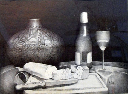 Bodegòn , pan y vino