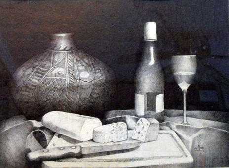 Bodegòn , pan y vino