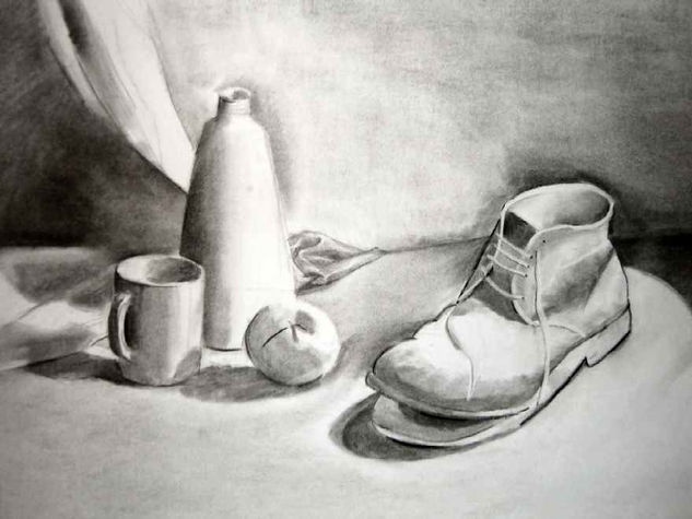 Bota rota Graphite Canvas Still Life Paintings