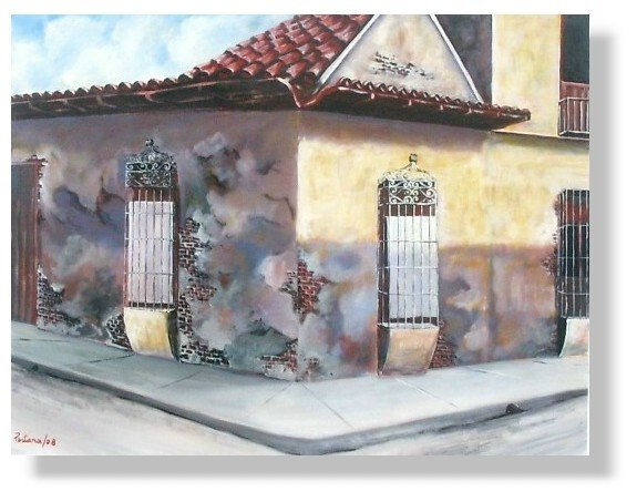 Fachada 2 Oil Canvas Landscaping