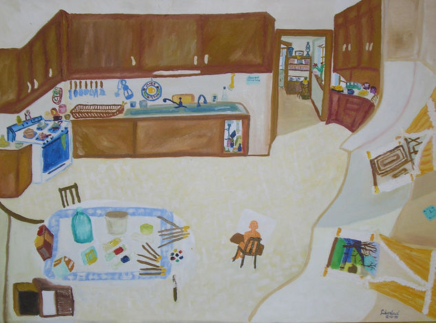 La cocina de Juanita Oil Canvas Others