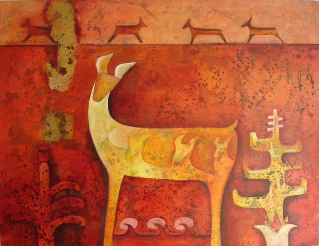 Venado Tres Oil Canvas Landscaping