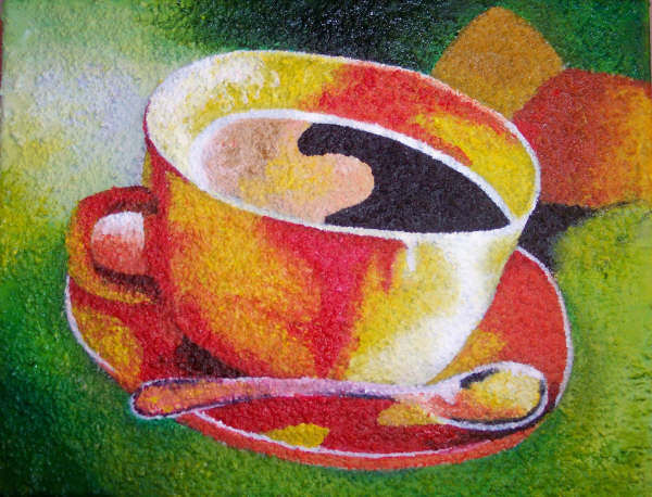 tacita de cafe Acrylic Canvas Still Life Paintings