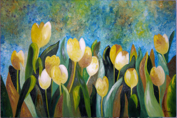 tulipanes Oil Canvas Floral Painting