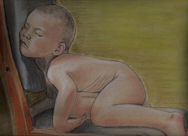 la siesta Pastel Paper Figure Painting