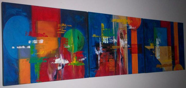 ABSTRACTO TRIPTICO Oil Panel Others