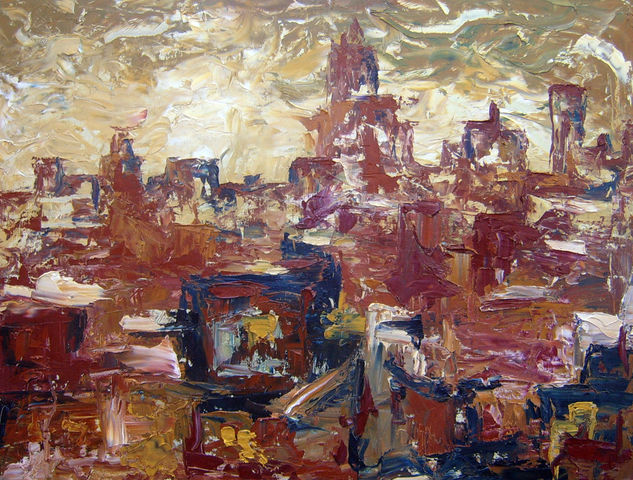 Recuerdos de Madrid Oil Panel Landscaping