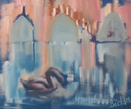 Intimidad del cisne Oil Canvas Landscaping