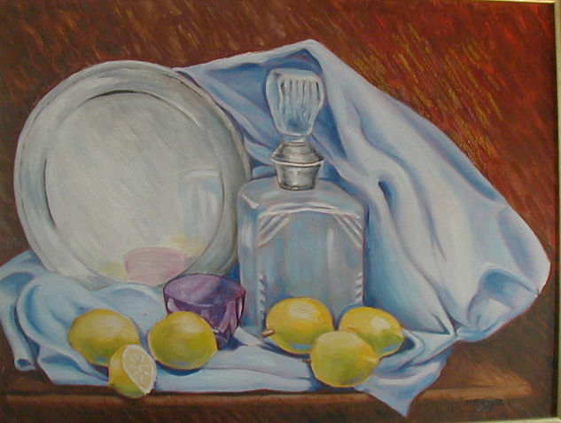 Bodegón con limones Oil Canvas Still Life Paintings