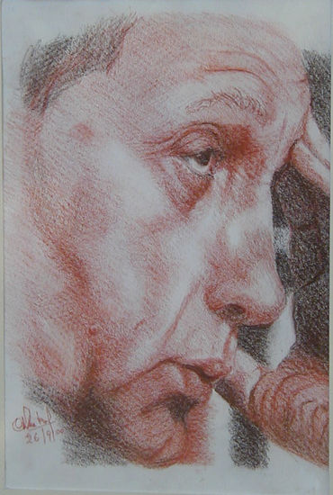 René Favaloro Pencil (coloured) Paper Portrait