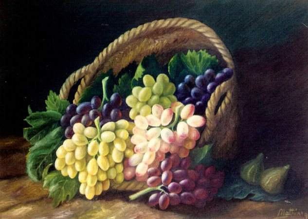 Cesta de Uvas Oil Canvas Still Life Paintings