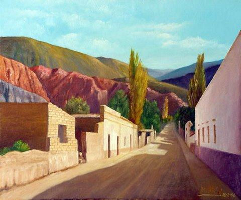 Calle  de Purmamarca -II - Oil Canvas Landscaping